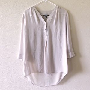 Express Light Beige High Low Blouse
